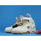 Off White x Air Jordan 5 Fire Red CT8480-002 Blanc Rouge