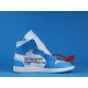 Off White x Air Jordan 1 High UNC AQ0818-148 Bleu Blanc