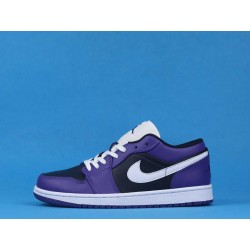 Air Jordan 1 Low Court Purple 553558-501 Violet Noir Blanc